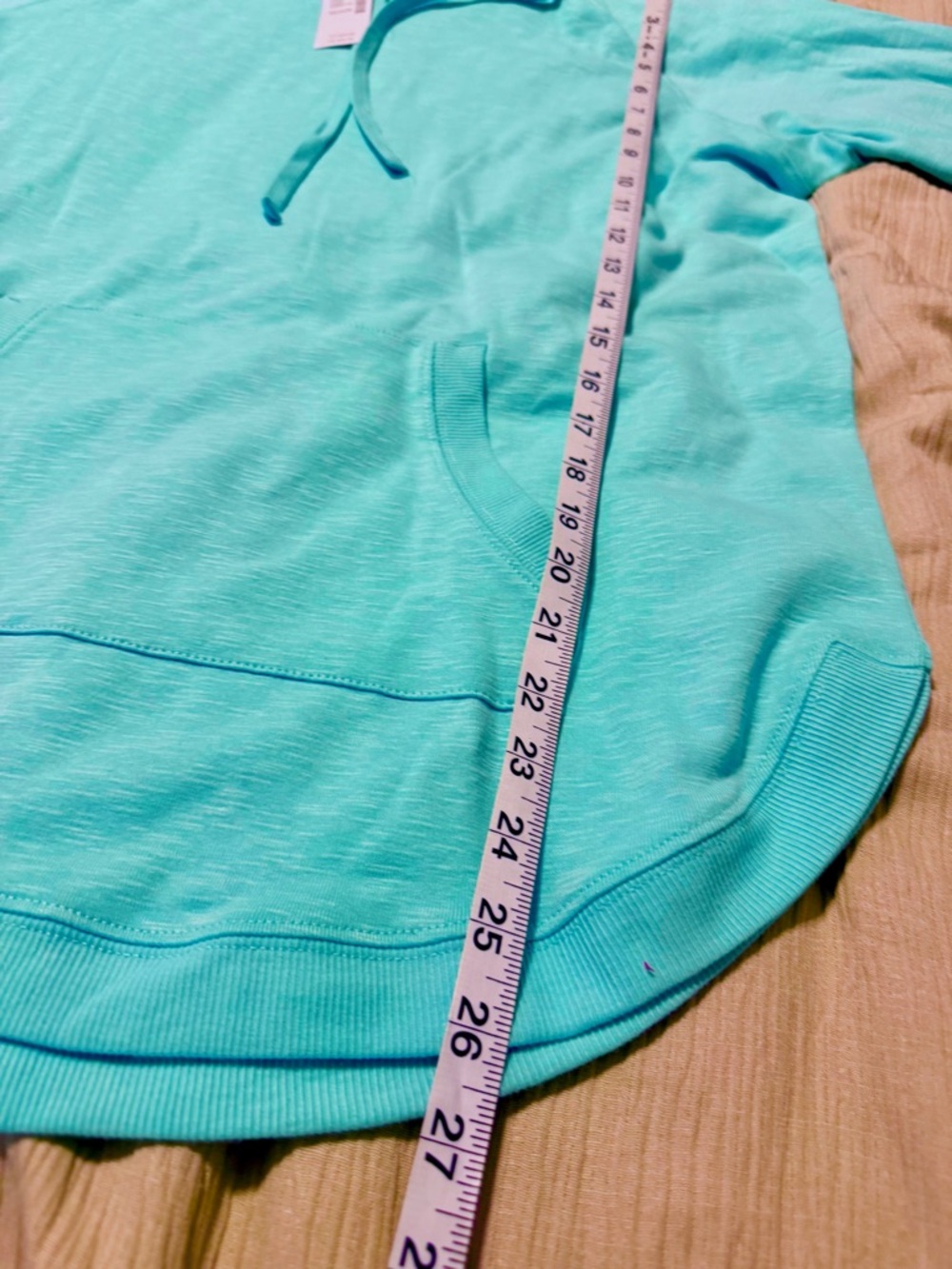 Maurices Light Aqua Pullover Hoodie with Pocket - Picture 4 of 6